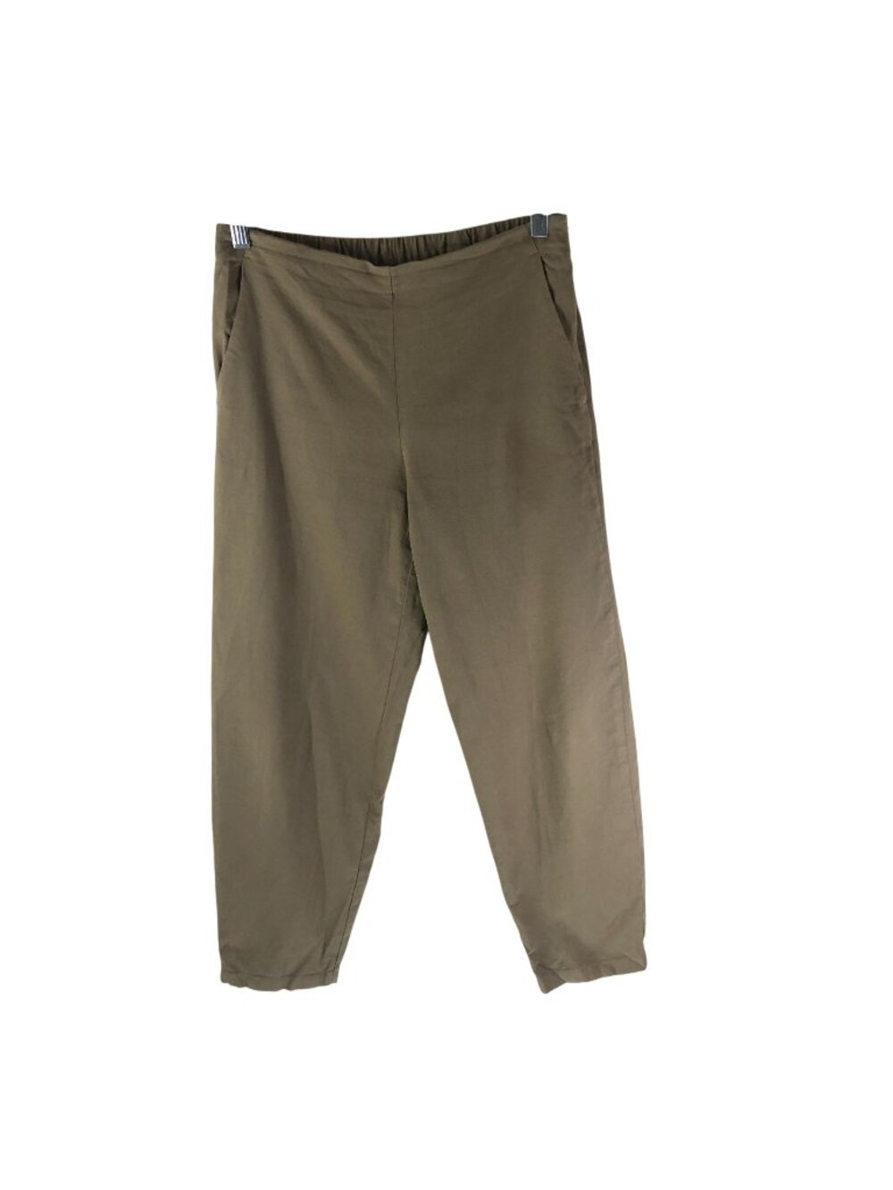 Eileen Fisher Tan Pants XXS Organic Cotton Hemp Blend Elastic Waist Tapered